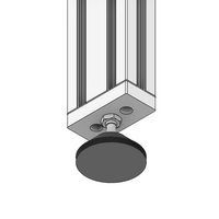 30-M8D50-1 MODULAR SOLUTIONS PLASTIC FOOT<br>50MM PAD, M8 STEM W/ JAM NUT